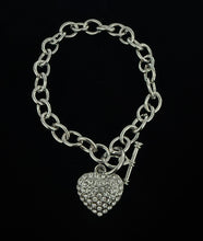 Load image into Gallery viewer, Set of 10 Crystal Heart Cubic Zirconia Bracelets