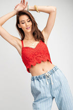 Load image into Gallery viewer, Red Crochet Laced Bralette Top