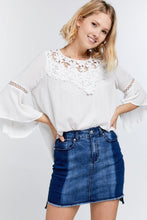 Load image into Gallery viewer, White Bell Sleeve Blouse Top