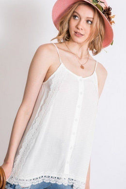 White Boho Scallop Lace Layered Top