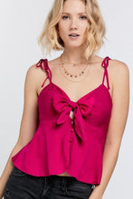 Load image into Gallery viewer, Pink Bow Spaghetti Strap Camisole Top