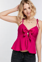 Load image into Gallery viewer, Pink Bow Spaghetti Strap Camisole Top