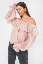 Load image into Gallery viewer, Pink Ruffle Off Shoulder Top