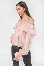 Load image into Gallery viewer, Pink Ruffle Off Shoulder Top