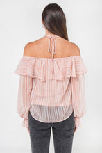 Load image into Gallery viewer, Pink Ruffle Off Shoulder Top