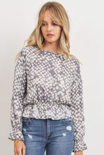 Load image into Gallery viewer, Printed Waist Drop Long Sleeve Top