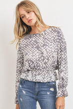 Load image into Gallery viewer, Printed Waist Drop Long Sleeve Top