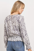 Load image into Gallery viewer, Printed Waist Drop Long Sleeve Top