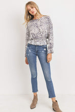 Load image into Gallery viewer, Printed Waist Drop Long Sleeve Top