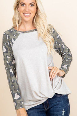 White French Terry Long Sleeve Top