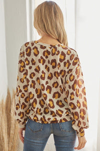 Casual Leopard Print Long Sleeve Top