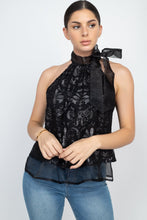 Load image into Gallery viewer, Sleeveless Neck Tie Keyhole Top