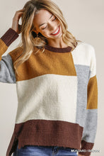 Load image into Gallery viewer, Brown and Grey Colorblock Sweater