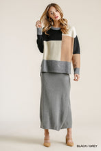 Load image into Gallery viewer, Grey and Black Colorblock Sweater