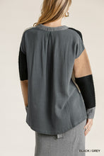 Load image into Gallery viewer, Grey and Black Colorblock Sweater