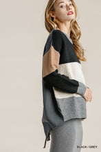 Load image into Gallery viewer, Grey and Black Colorblock Sweater