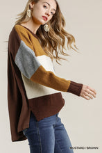 Load image into Gallery viewer, Brown and Grey Colorblock Sweater