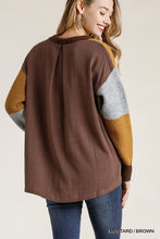 Load image into Gallery viewer, Brown and Grey Colorblock Sweater