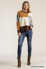 Load image into Gallery viewer, Brown and Grey Colorblock Sweater