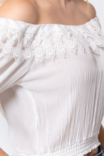 Load image into Gallery viewer, Off Shoulder Lace Detailed Top