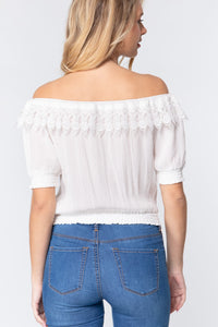 Off Shoulder Lace Detailed Top