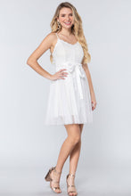 Load image into Gallery viewer, White Lace and Meshed Camisole Mini Dress