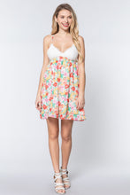 Load image into Gallery viewer, White Open Back Floral Mini Dress