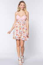 Load image into Gallery viewer, Pink Open Back Floral Mini Dress