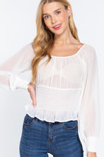 Load image into Gallery viewer, Long Slv Smocked Chiffon Top