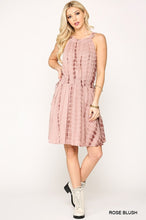 Load image into Gallery viewer, Tie Dye Halter Neck Waist Smocked Dress With Side Tie And Pockets