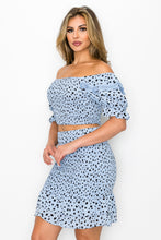 Load image into Gallery viewer, Smocking Ruffled Printed Top &amp; Skirts Set