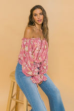 Load image into Gallery viewer, Off Shoulder Neckline Printed Top