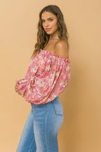 Load image into Gallery viewer, Off Shoulder Neckline Printed Top