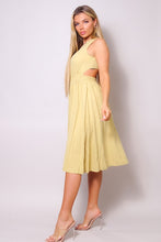 Load image into Gallery viewer, Sleeveless Back Cutout Linen Midi Dress