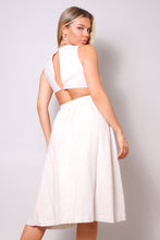 Load image into Gallery viewer, Sleeveless Back Cutout Linen Midi Dress