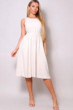 Load image into Gallery viewer, Sleeveless Back Cutout Linen Midi Dress