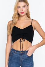 Load image into Gallery viewer, Front Ruched Detail Sweater Knit Crop Cami Top