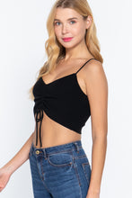 Load image into Gallery viewer, Front Ruched Detail Sweater Knit Crop Cami Top