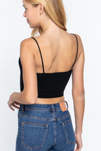 Load image into Gallery viewer, Front Ruched Detail Sweater Knit Crop Cami Top