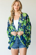 Load image into Gallery viewer, Stripes And Floral Print Lightweight Kimono