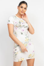 Load image into Gallery viewer, Short Sleeve Floral Bodycon Dress