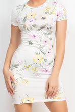 Load image into Gallery viewer, Short Sleeve Floral Bodycon Dress