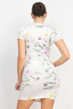 Load image into Gallery viewer, Short Sleeve Floral Bodycon Dress