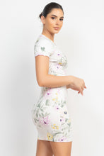 Load image into Gallery viewer, Short Sleeve Floral Bodycon Dress