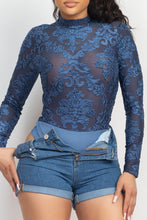 Load image into Gallery viewer, Embroidered Mock Neck Keyhole Bodysuit